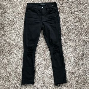 Express Black Distressed Jeggings